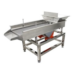 110V Linear Vibrating Screen Stainless Steel 3mm Hole 3000RPM Dual Motor