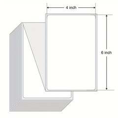 Fanfold 4 x 6 Direct Thermal Labels White Perforated Shipping Labels，Perforated