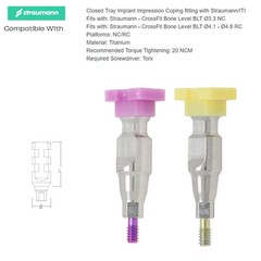 US Straumann Implant Healing Abutment Body Scan Analog Coping for NC/RC Platform