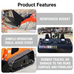 1 Ton Mini Excavator + Mini Skid Steer Loader 13.5HP B&S Gas EPA Free Shipping