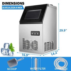 Built-in Commercial Ice Maker Stainless Steel Bar Restaurant Ice Cube Machine