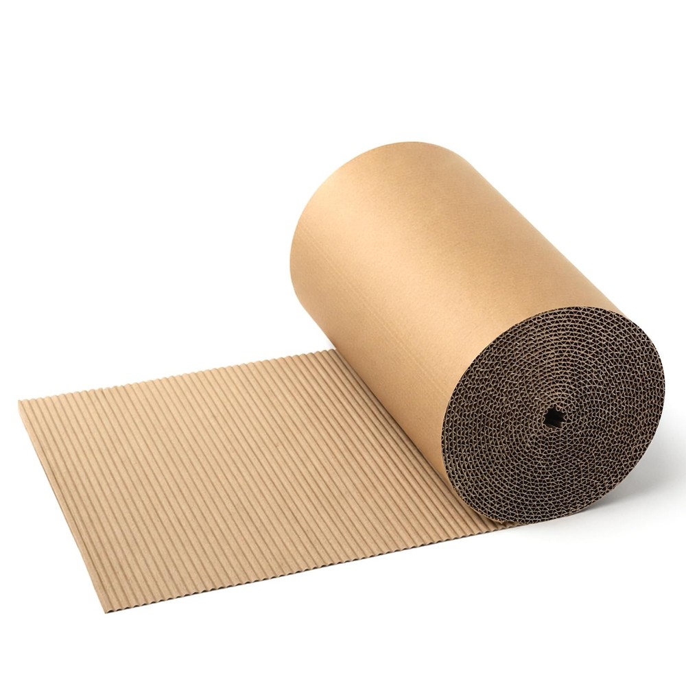 12 x 394 Inch Corrugated Cardboard Roll, Singleface Corrugated Paper Roll B Flut