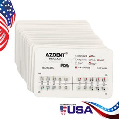 Dental Orthodontic Bracket Braces Mini Roth/MBT Slot .022/.018 3-4-5 Hooks USA