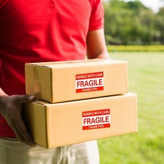 10000 Fragile Stickers 2×3 Handle with Care Thank You Mail Labels 500/Roll