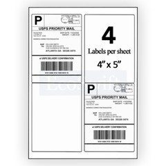 (160) 4 x 5 EcoSwift Laser/Ink Address Shipping Adhesive Labels 4 per sheet
