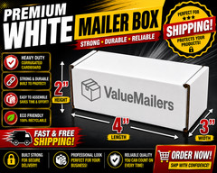 200 – 4x3x2 White Corrugated Shipping Mailer Packing Box Boxes