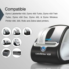 1-50PK 500 Labels Per Roll 1″ x 2-1/8″ for DYMO 30336 LabelWriter 4XL 25mmx54mm