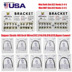 Dental Orthodontic Bracket Braces Roth/MBT 345 Hooks /Super Arch Wire Niti Round