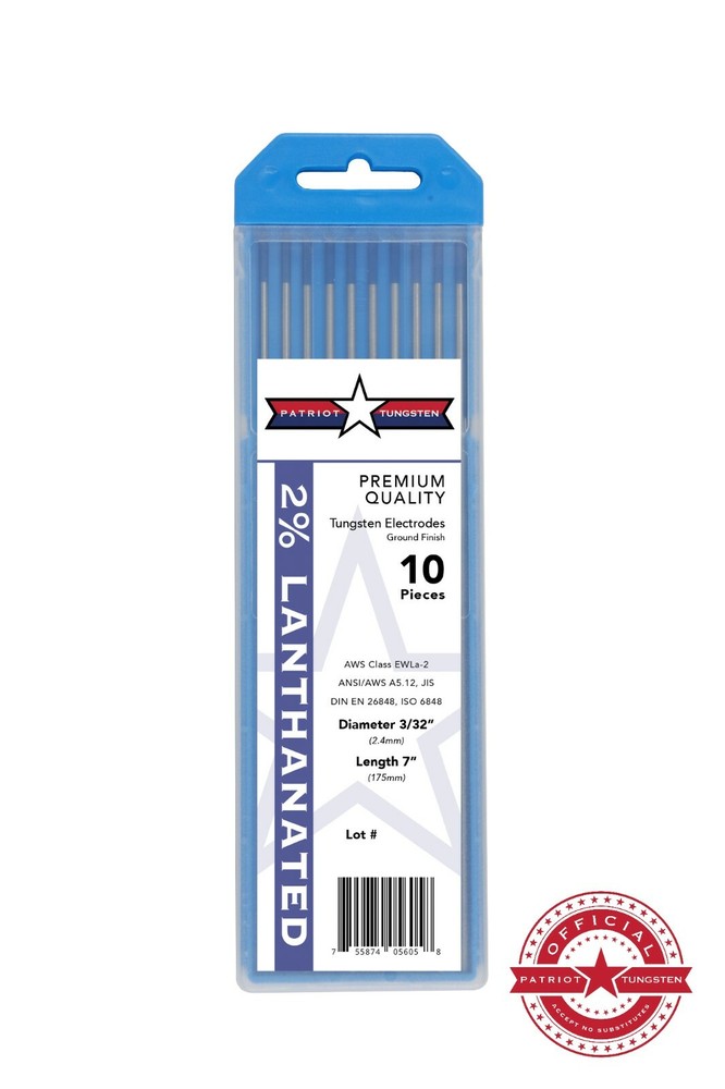 2% Lanthanated TIG Welding Tungsten Electrodes 3/32” Blue,EWLa-2 Free Quick-Ship