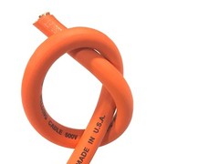 25′ #2 HIGHLY FLEXIBLE WELDING WHIP CABLE ORANGE 600V USA MADE EPDM COPPER AWG