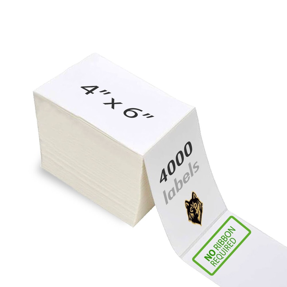 4000 Fanfold 4×6 Direct Thermal Shipping Barcode Mailing Label – Zebra 2844 US