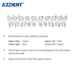 10 Kits AZDENT Dental Orthodontic Metal Bracket Braces Mini Roth .018 Hooks 345