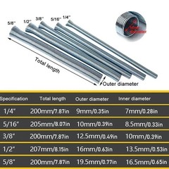 5pcs ≈21cm Spring Bending Tube Pipe Bender 1/4″ 5/16″ 3/8″ 1/2″ 5/8