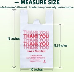 300 Bags T-Shirt Thank You Plastic Grocery Store Shopping Carry Out Bags.
