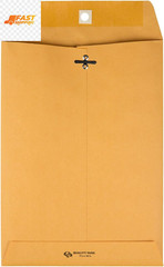 Gummed Kraft Clasp Envelopes, 7.5 X 10.5, Box of 100 (37875), Light Brown