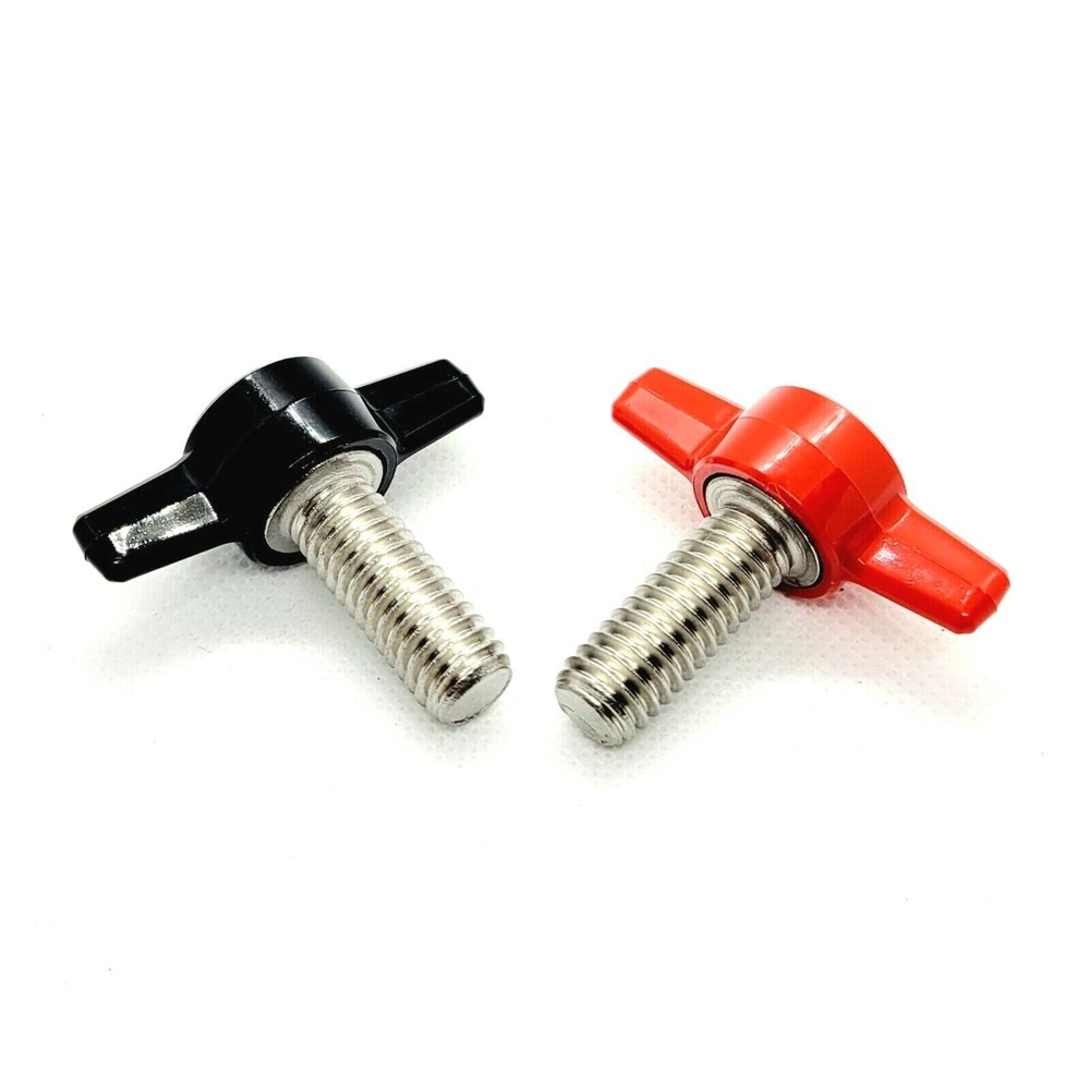 3/8″ Power Inverter Cable Bolts Thumb Screws Tee Knob Red or Black 3/4 – 1.5 in