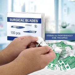 Box of 100 Sterile Surgical Blades #11 – Individually Foil Wrapped, Carbon Steel