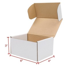 2000 – 6 x 4 x 3 White Corrugated Mailers Shipping Packing Fold Boxs 6x4x3