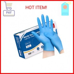Schneider Nitrile Exam Disposable Gloves for Medical, Cleaning, 4 Mil, Blue, Med