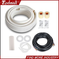 Findmall 50 FT Mini Split Line Set 1/4″ – 3/8″ Copper Insulated Coil