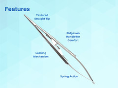 Castroviejo Needle Holder 5.5 inches Straight with Lock ARTMAN