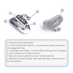AZDENT Dental Orthodontic Buccal Tubes 1st 2nd Molar Tube Roth MBT 022 Bondable