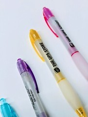 30ct Lot Misprint Retractable Click Pens w/Grip: TRANSLUCENT Pink/Purple/ & More