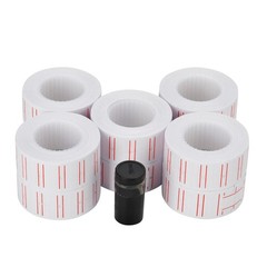 30 Rolls 600/Roll White Red Line Price Gun Paper Tag Labels for MX 5500 w/ 3 ink