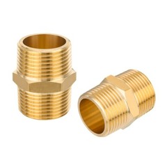 5 PCS EFIELD 1/2″ x1/2″ Male NPT Hex Nipple Pipe Adapters ,Brass Fittings