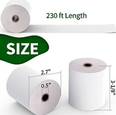 3-1/8″ X 230′ THERMAL POS RECEIPT PRINTER ROLL PAPER BPA FREE- 50 ROLLS – 50 GSM