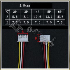 2 3 4 5 6 PIN 2.54MM PITCH JST-XH MALE TO MALE CONNECTOR CABLE WIRE LEAD 10~30CM