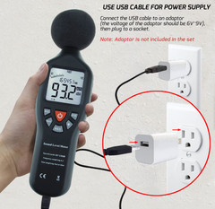 Portable Digital Decibel Meter 30–130dB with Data Logging for Home & Office