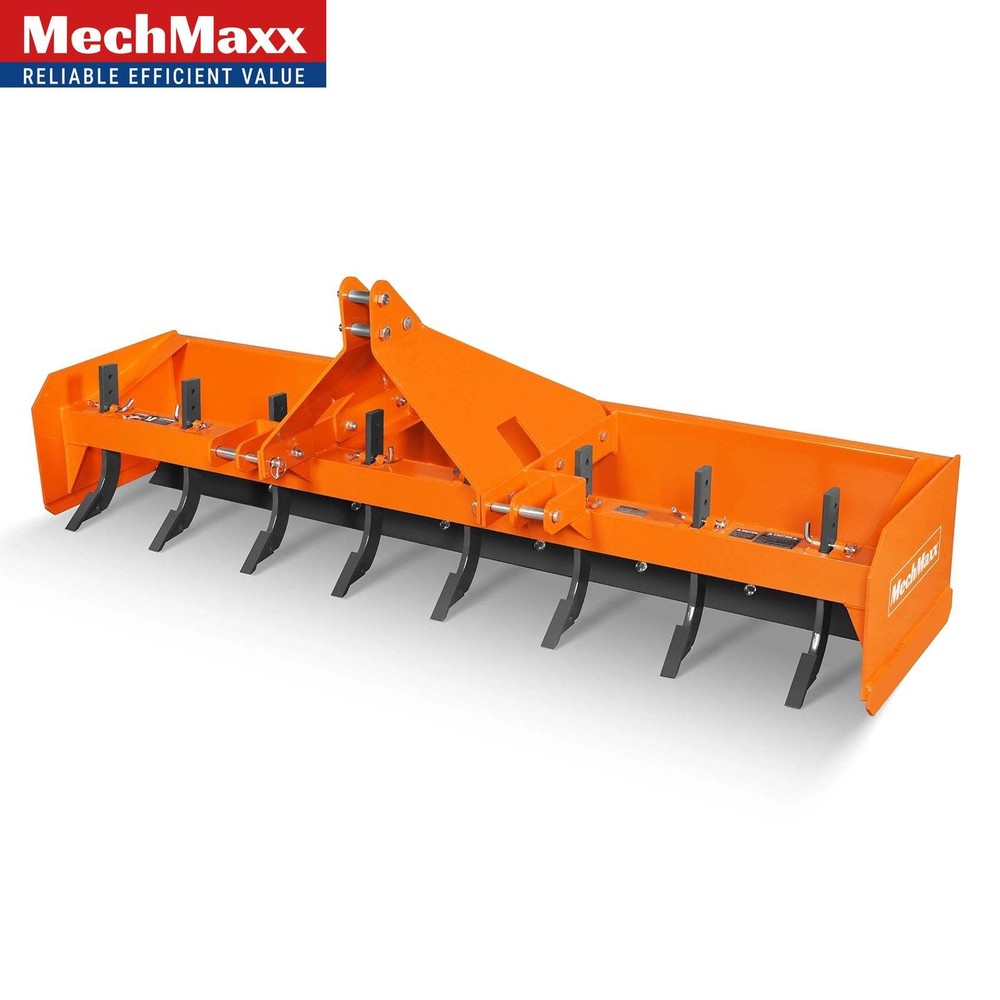 MechMaxx 96″ Tractor Box Blade Scraper Attachment 8 Shanks Cat. 1&2,30-70HP,BB96