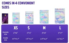 200 Quantity STASHIELD Holographic Smell Proof Mylar Bags Resealable Packaging