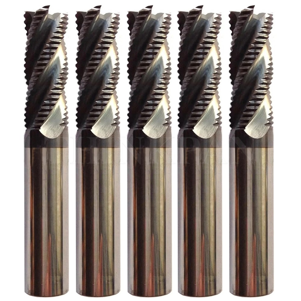 5Pcs 4 Flute Solid Carbide 1/2″ x 1-1/4″ x 3″ Roughing End Mills -ALCrSiN Coated