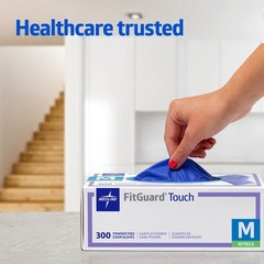 Medline FitGuard Touch Nitrile Exam Gloves, 300 Count, XSmall, Powder Free,