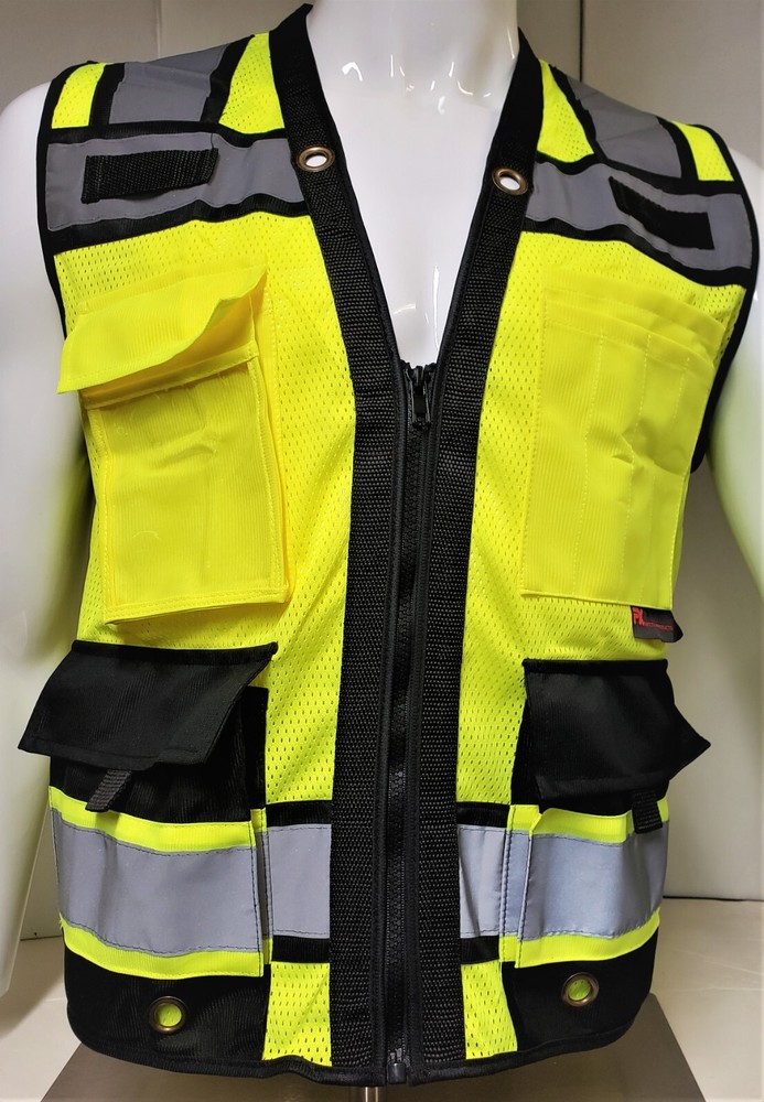 Surveyor Two Tone Safety Vest ANSI/ ISEA 107-2015 Approved (XSmall to 5XL)