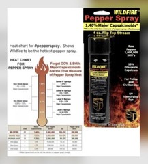4 oz Wildfire Pepper FLIP TOP STREAM Spray Home POLICE Self Defense USA HOT HOT