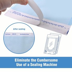 2000(10 Boxes)2.25″x4″ Self Seal Sterilization Pouches Sterilizer Autoclave Bags