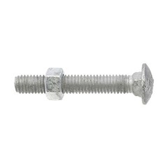 3/8 x 2 1/2″ Long Carriage Bolts with Nuts, Galvanized Steel (Pack of 25)