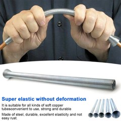 5pcs 21cm Spring Bending Tube Pipe Bender 1/4″ 5/16″ 3/8″ 1/2″ 5/8″ Silver Set