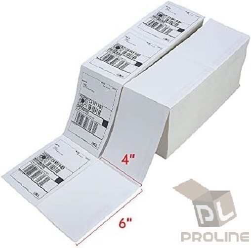 8000 Fanfold 4×6 Direct Thermal Labels. Shipping / Barcode Labels for Zebra UPS