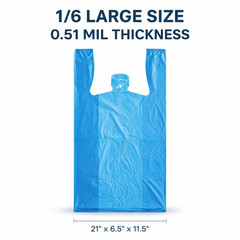 Choice 1/6 T-Shirt Plastic Grocery Bags 21×6.5×11.5 0.51 Mil Choose Color