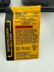 Dewalt DCB1102 Lithium Ion Battery Charger 12v/20v Max