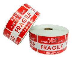 2×3, PLEASE HANDLE WITH CARE/FRAGILE/THANK YOU, 500 labels per roll, 1-60 Rolls