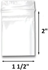1000 Pack 1.5×2 Inch Clear Reclosable Plastic Poly Zip Lock Bags Jewelry 2Mil