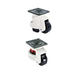 4PCS Leveling Machine Caster with Rubber Pad, Retractable Workbench Caster Wheel