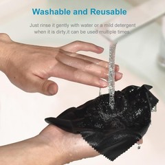 Mcyye 8 PCS Microfiber Cleaning Cloth 12 Piece Set, Black, Grey, Blue, Yellow
