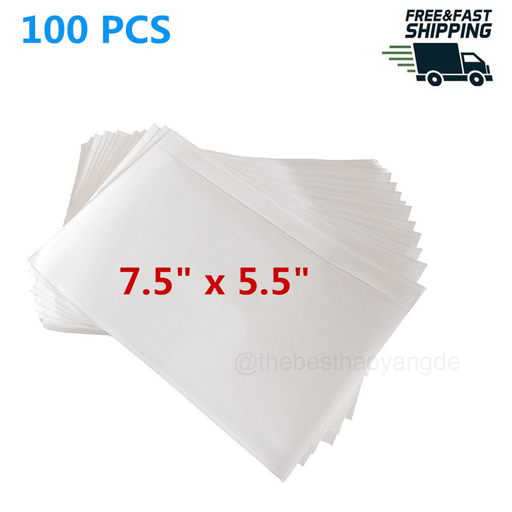 100 Self Adhesive Clear Packing List 7.5×5.5in Shipping Labels Envelopes Pouches