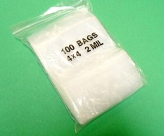100 Zip Seal Lock Bags 4×4 Clear 2mil Reclosable Poly Zip Slide Bags 4″ x 4″